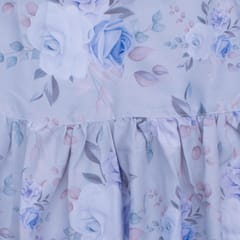Lavender Self Design Floral Printed Sleeveless Dress