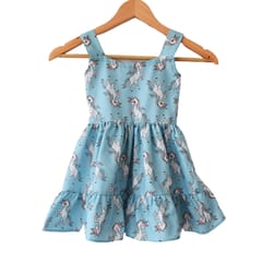 Sky Blue All Over Unicorn Dress