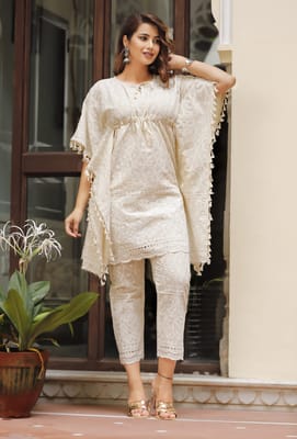 Premium Festival Chikankari KAFTAN