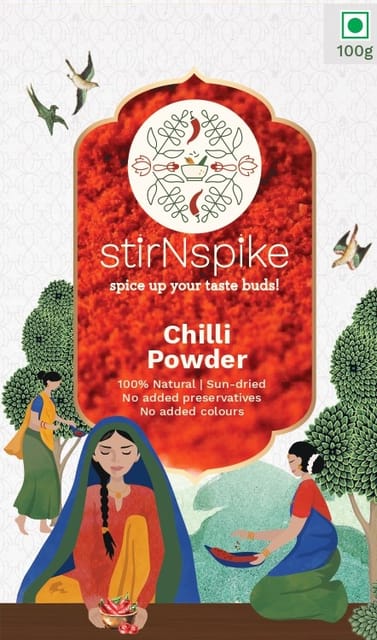 Red Chilli Powder Without Stem/Laal Mirch, 2*100g Pack(Combo of 2 Pack)
