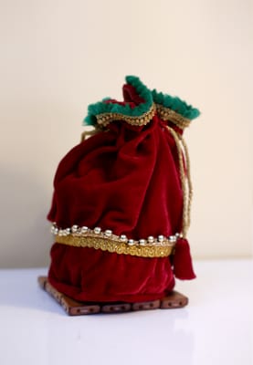 Women Maroon Potli Bag