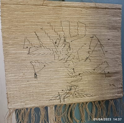 Jute Wall Hanging-Holy Banyan Tree-GI Tagged 36x40inch