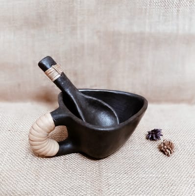 Terracotta by Sachii "Longpi Black Pottery Triangular Serving Bowl"