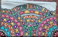 Canvas Travel Bag | Multipurpose bag | Women's Clutch | Toiletries Bag | Storage and Organiser | Pencil Box for Kids | Multipurpose pouch women | Mithila Art Products