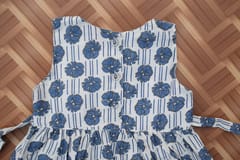 Blue floral sleeveless cotton dress