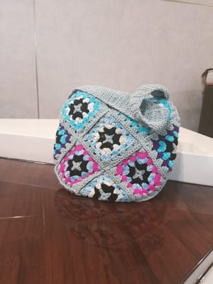 Handmade crochet Granny square bag