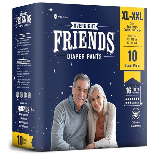 Friends Overnight Adult Diaper Pants (XL - XXL) : 10 Units