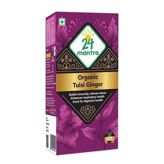 24 Mantra Organic Tulsi Ginger Tea : 50 Gm