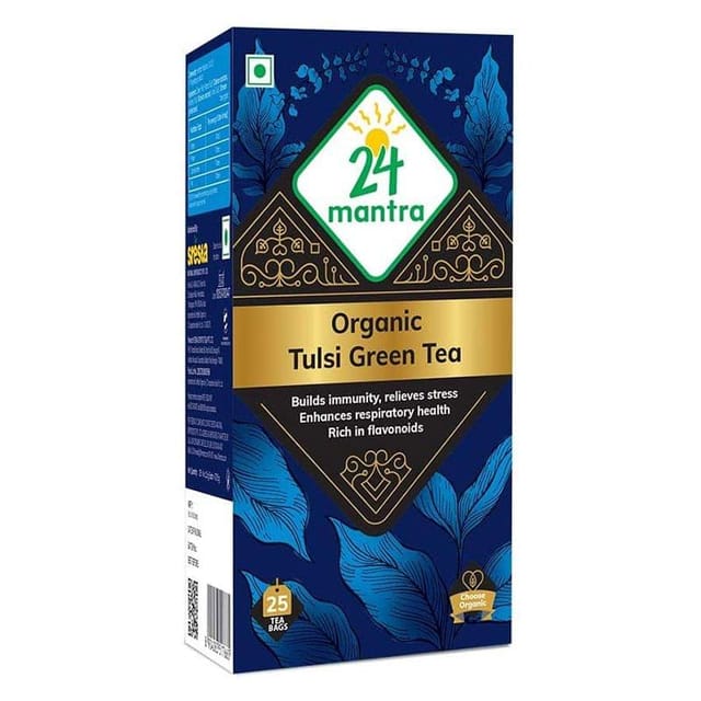 24 Mantra Organic Tulsi Green Tea Bags : 25 Bags