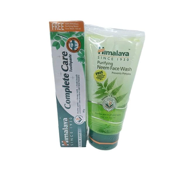 Himalaya Purifying Neem Face Wash : 150 Ml With Free Himalaya Complete Care Toothpaste : 80 Gm