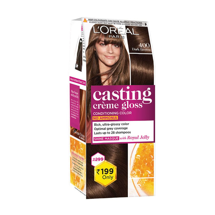 L`OREAL PARIS CASTING CREME GLOSS CONDITIONING COLOR (400 DARK BROWN) SMALL PACK