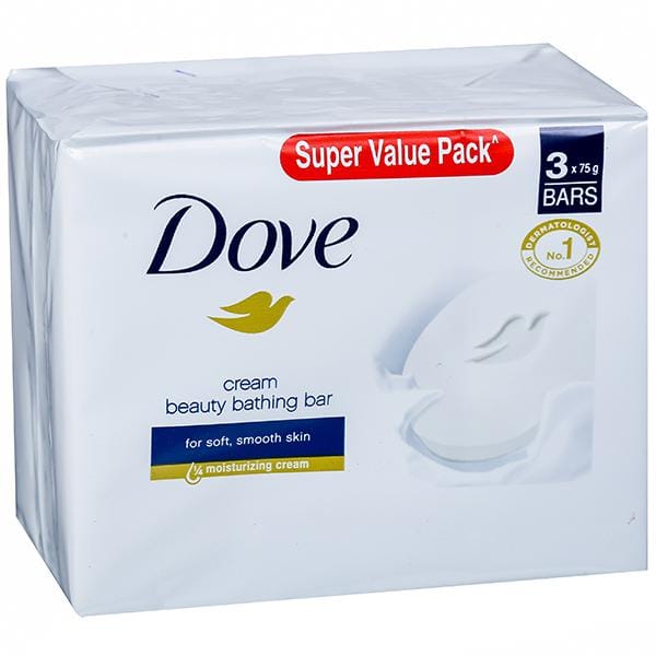 Dove Cream Beauty Bathing Bar For Soft, Smooth Skin 3x75gm