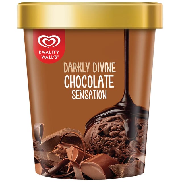 kwality wall's  Darkly Divine Chocolate Sensation Tub : 700 ml