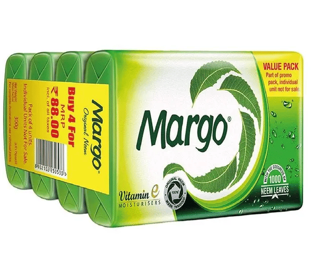 Margo 100% Original Neem Vitamin E Moisturiser Soap : 4 X 75 Gm