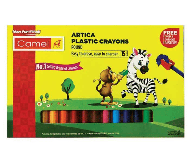Camel Plastic Crayons Extra Smooth More Bright :15 Shades #