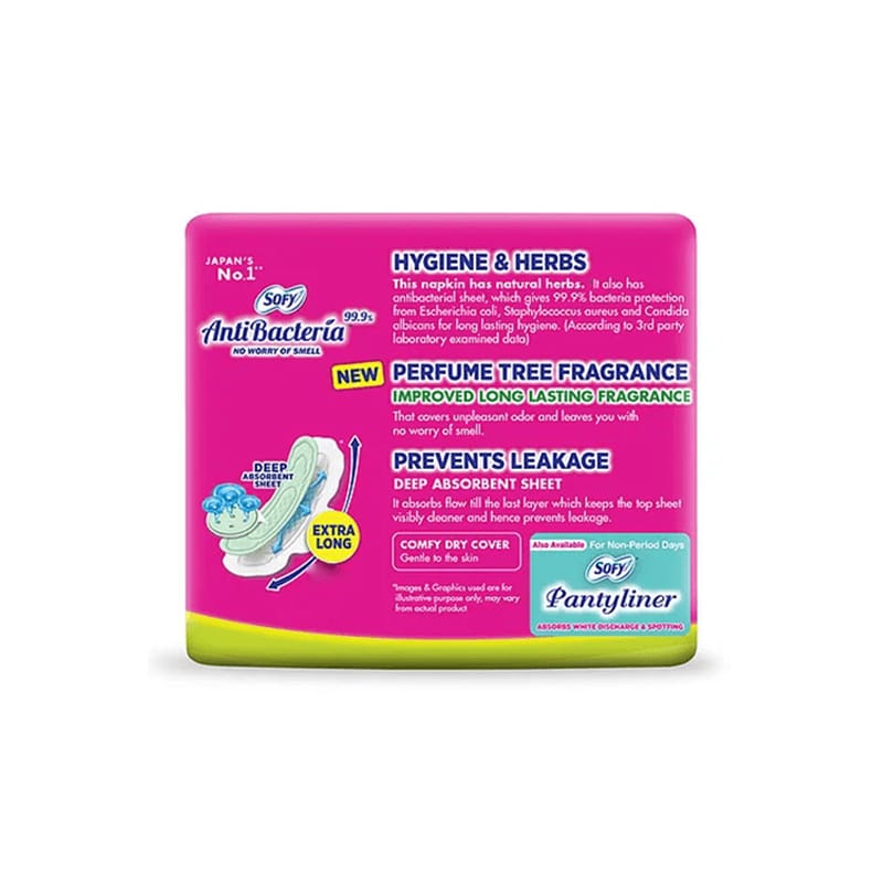 Sofy Anti-Bacteria Sanitary Pad - Extra-Long, Prevents Leakage, Slim