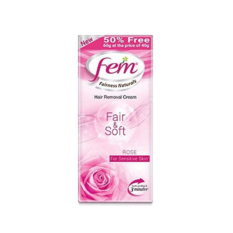 Fem Fairness Natural'S Hair Removal Cream Fair & Soft Rose For Sensitive Skin
