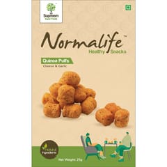 Normalife® Gluten Free Quinoa Puffs - Roasted Puffs Snack with Cheese & Garlic