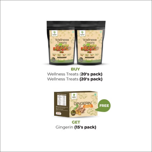 Buy Wellness Treats (20's candy pack) & Wellness Treats (20's candy pack) and get Gingerin (15's pack) FREE