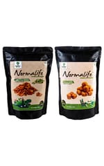 Supreem Super Foods  Normalife™ Gluten Free Indian Fava Beans - Chatpata Masala Snack &  Quinoa Puffs - Roasted Puffs Snack with Cheese & Garlic 100 gms  - Combo Pack of 2