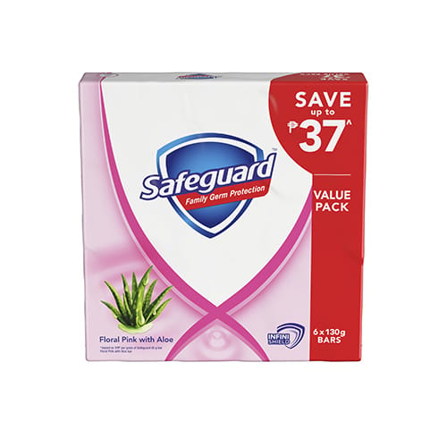 Safeguard Floral Pink With Aloe Soap Bar Soap 6pid 130g