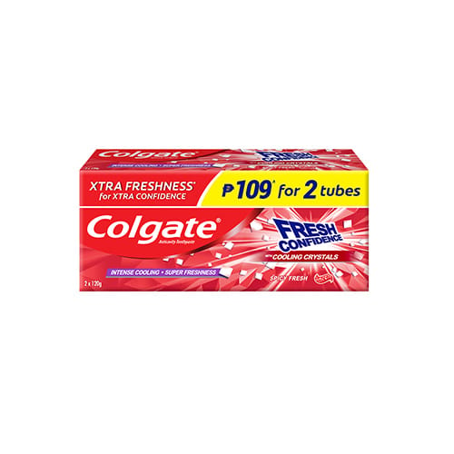 Colgate Fresh Confidence Spicy Fresh Toothpaste for Fresh Breath Twin Pack 95ml