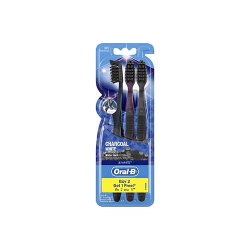 Oral B Toothbrush Charcoal White Toothbrush 3s