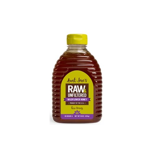 Aunt Sue Raw Wild Honey Squeeze Bottle 16oz