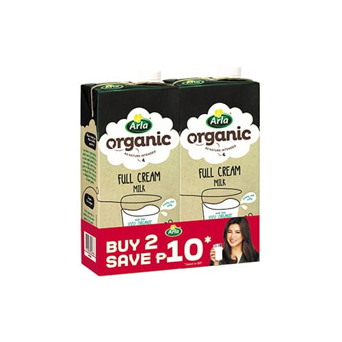 Arla Organic Full Cream Milk 1L Duo Buy 2 Save P10.00