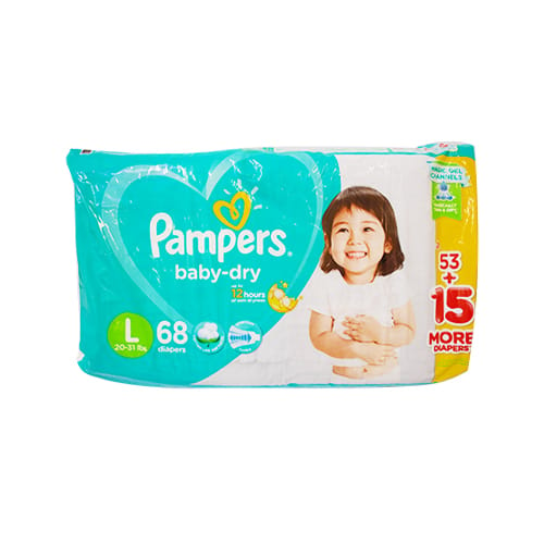 Pampers Baby Dry Taped Super Jumbo Diaper Large 68s