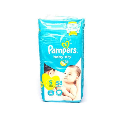 Pampers Baby Dry Taped Jumbo Diaper Small 58s
