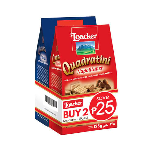 Loacker Quadratini Napolitaner + Kakao Save 25
