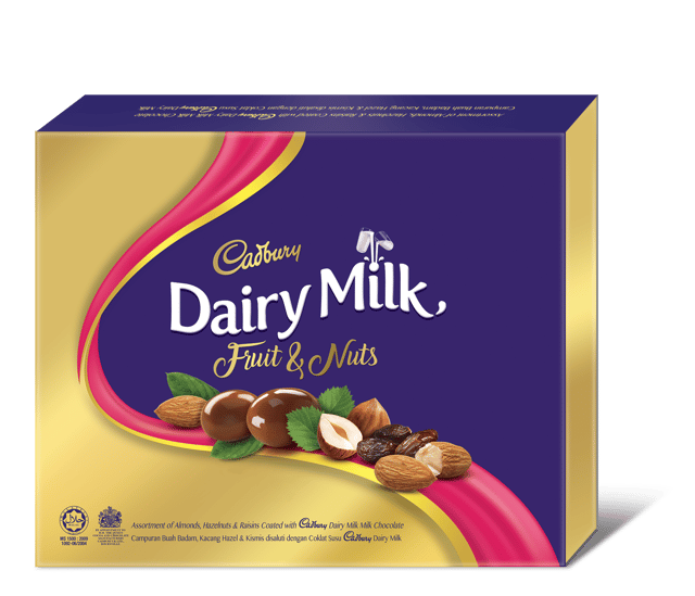 Gift Box of Cadbury Dairy Milk Panned Fruit & Nuts 300g