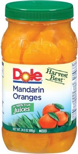 Dole Fruit Jar Mandarin Oranges in Light Syrup 665g