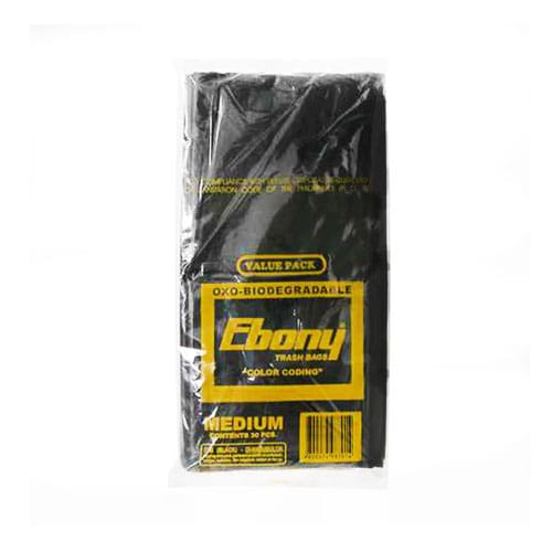 Ebony Trash Bag Black Medium 30s