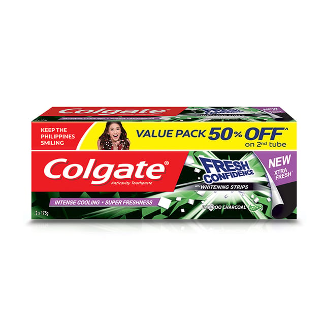 Colgate Fresh Confidence Bamboo Charcoal Whitening Toothpaste Twin Pack 140ml