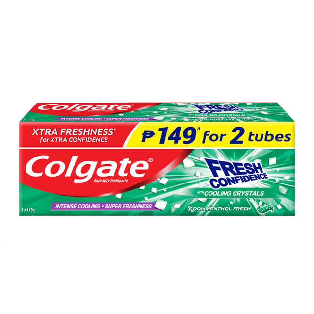 Colgate Fresh Confidence Cool Menthol Fresh Toothpaste for Fresh Breath Twin Pack 175g