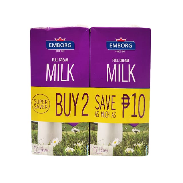 Emborg Full Cream Milk 1L 2s Save 10.00