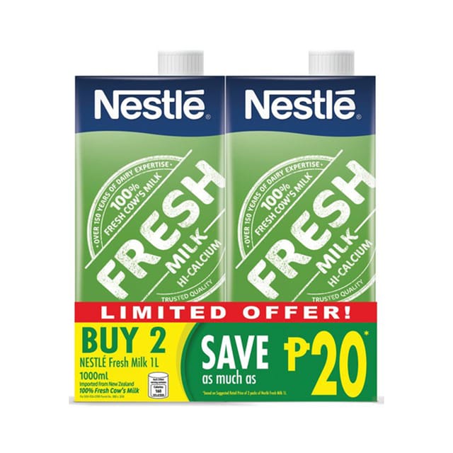 Nestle Fresh Milk 2X1Liter Save P20