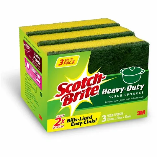 Scotch-Brite Heavy Duty Scrub Sponge Value Pack 100X75X30