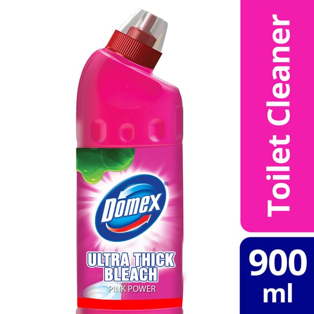 Domex Ultra Thick Bleach Toilet Cleaner Pink Power 900ml Bottle