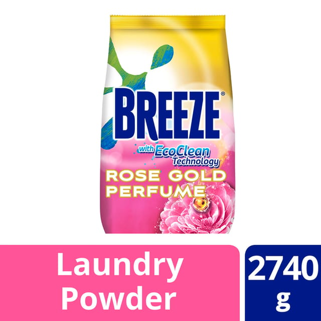 Breeze Powder Detergent with Rose Gold Perfume 2.74kg Pouch