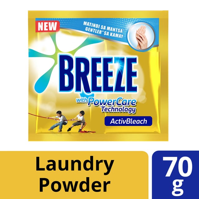 Breeze Powder Detergent ActivBleach with Powercare Technology 70g Sachet
