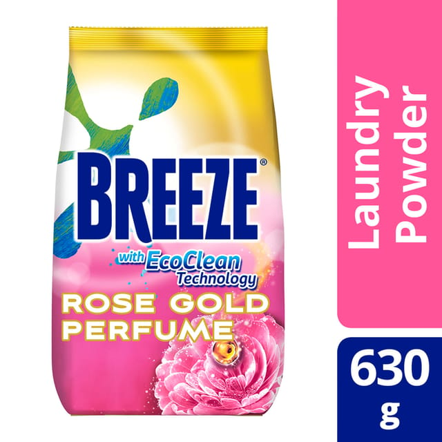 Breeze Powder Detergent with Rose Gold Perfume 630g Pouch