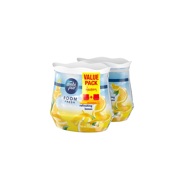 Ambi Pur Room Air Freshener Gel Refreshing Lemon 180g Duo Pack