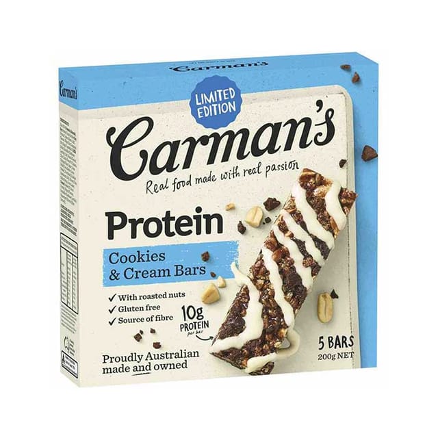 Carman's Protein Bar Cookies & Cream 5x40g