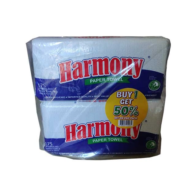 Harmony Interfolded Paper Towel 1ply 2 x 16 50% Off On 2nd