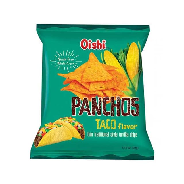 Oishi Panchos Tortilla Chips Taco Flavor 32g