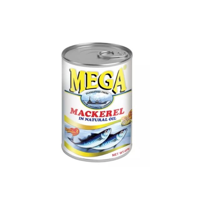 Mega Mackerel in Natural Oil 425g