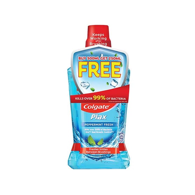 Buy 1 Colgate Plax Peppermint Fresh Mouthwash 500ml Get Free 250ml